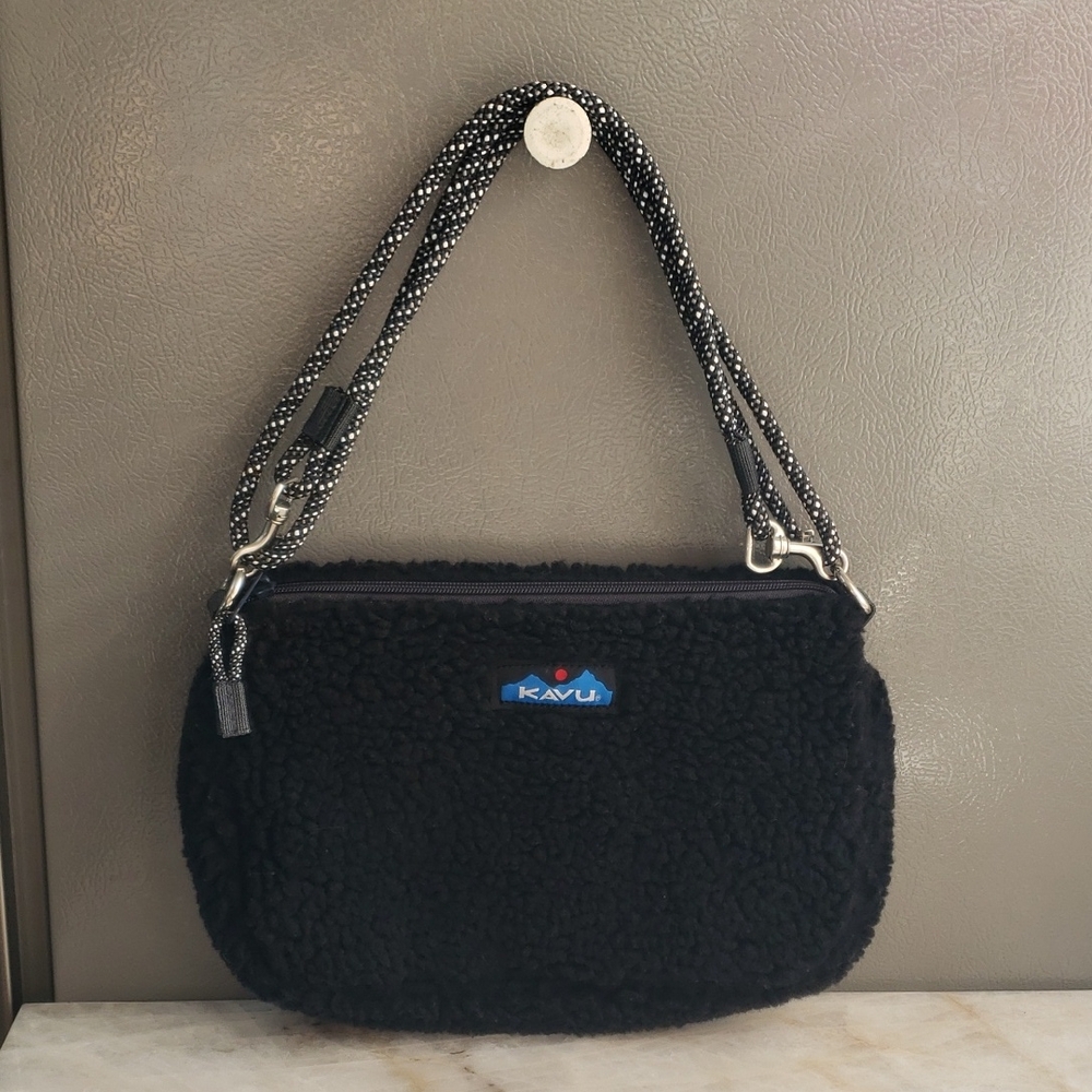 KAVU Black Sherpa Shoulder Bag
